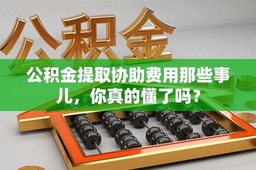舒城公积金提取协助费用那些事儿，你真的懂了吗？