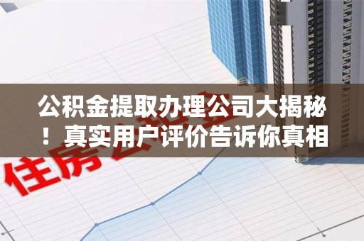 舒城公积金提取办理公司大揭秘！真实用户评价告诉你真相